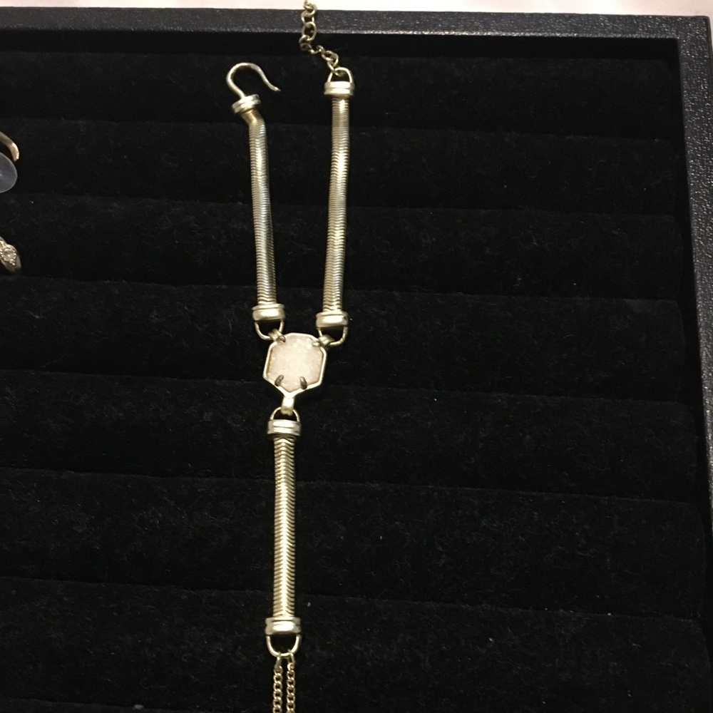 Kendra Scott Carlin Gold/Iridest  Drusy Handchain